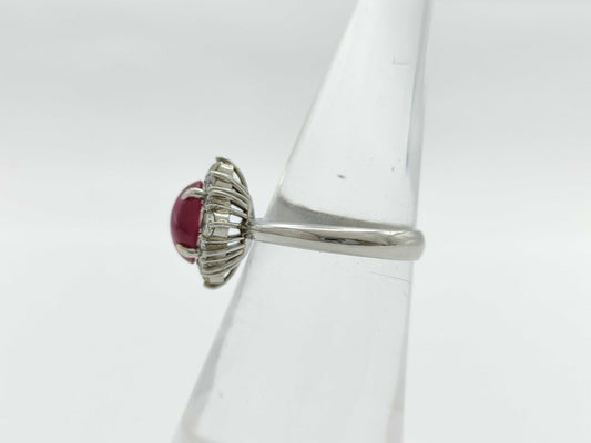 Colored Stone, Transparent Stone, PT900, 6.2g Ring 