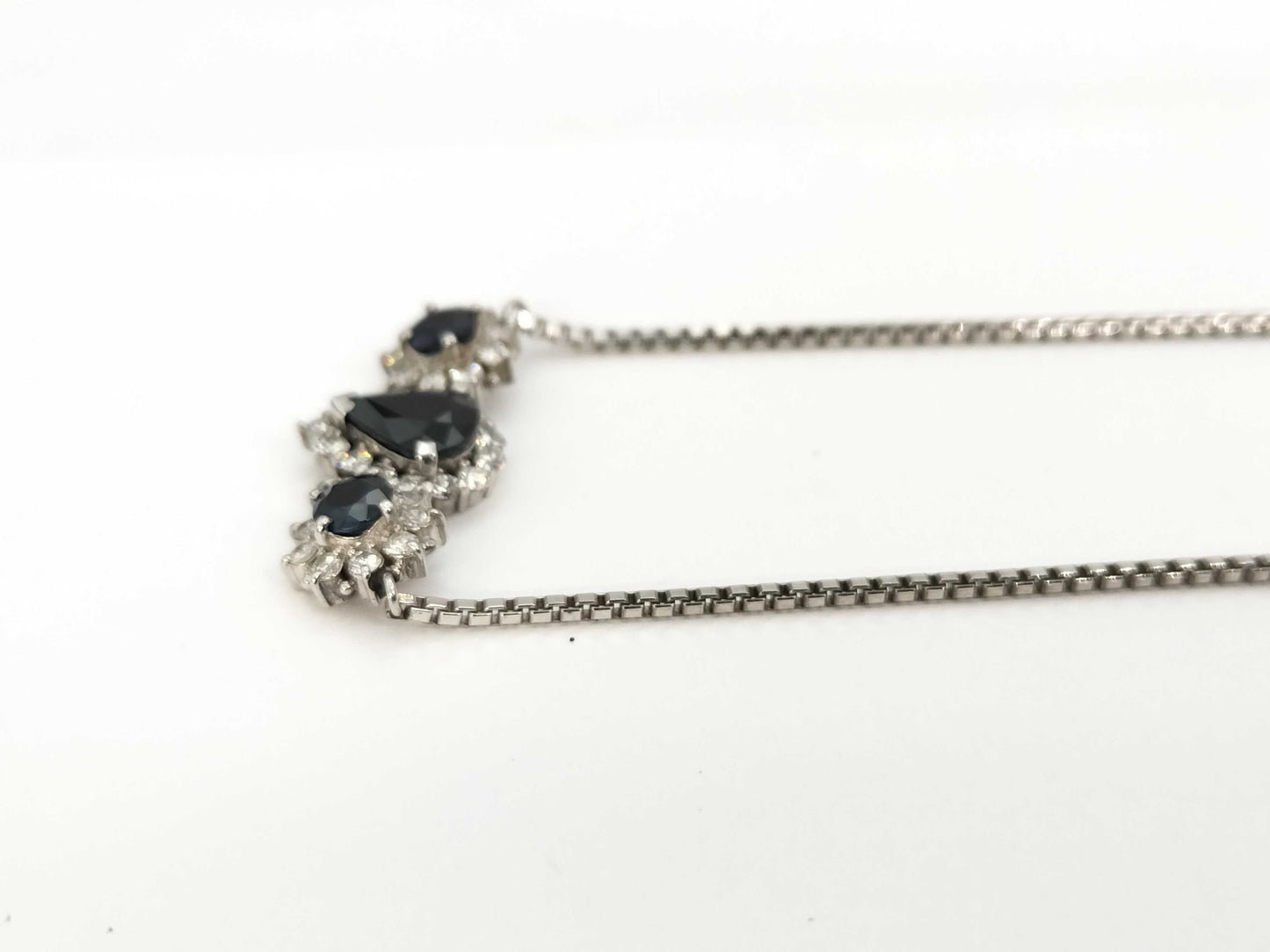 Sapphire and Diamond PT900/850 9.2g Necklace 