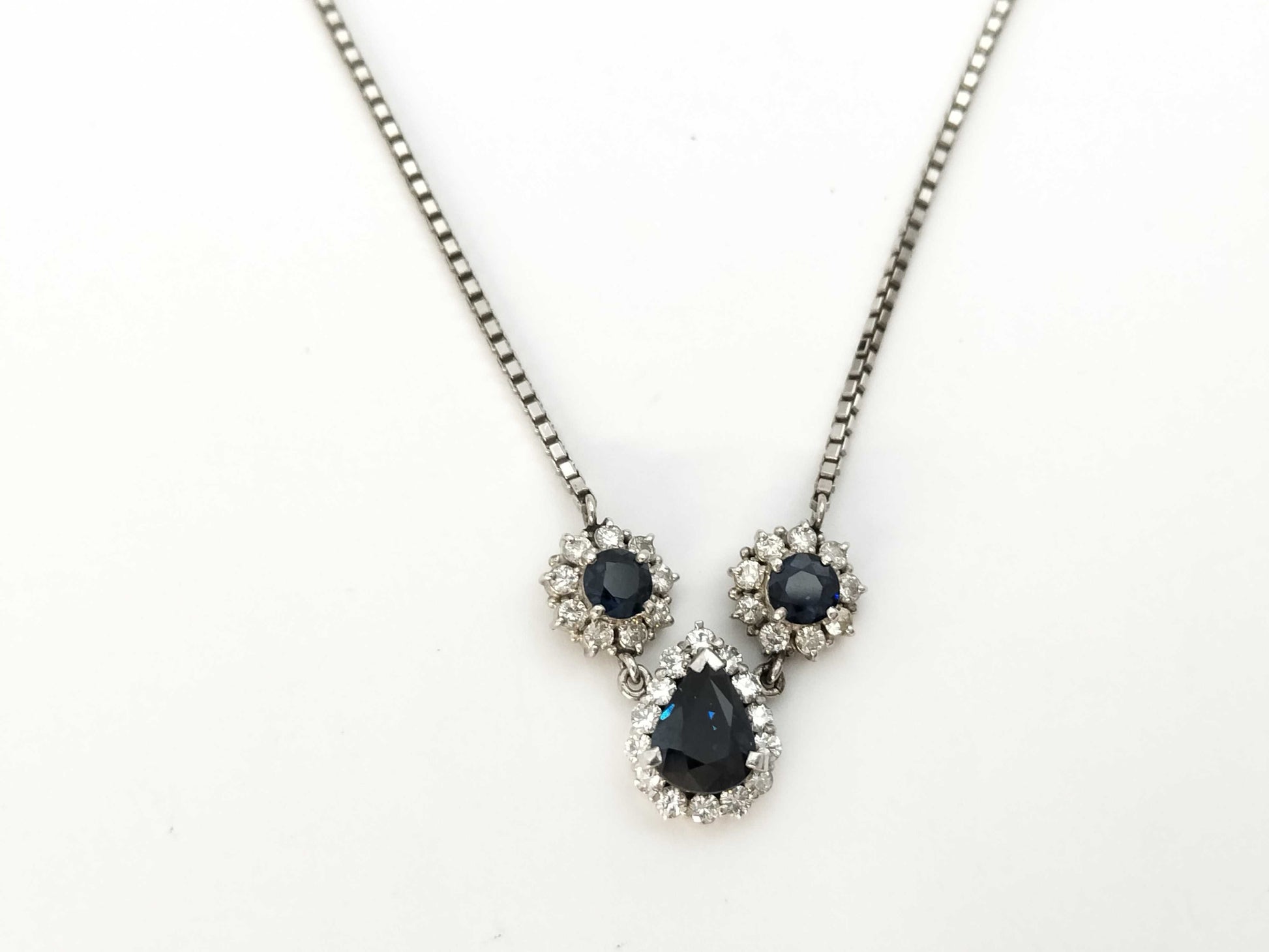 Sapphire and Diamond PT900/850 9.2g Necklace 