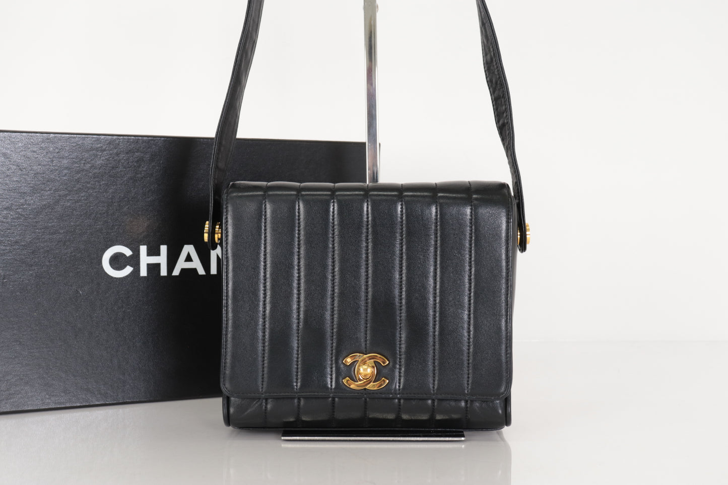 CHANEL Mademoiselle Lambskin Shoulder Bag with Mirror