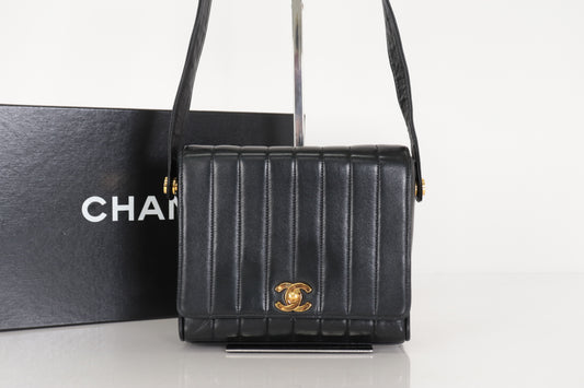 CHANEL Mademoiselle Lambskin Shoulder Bag with Mirror