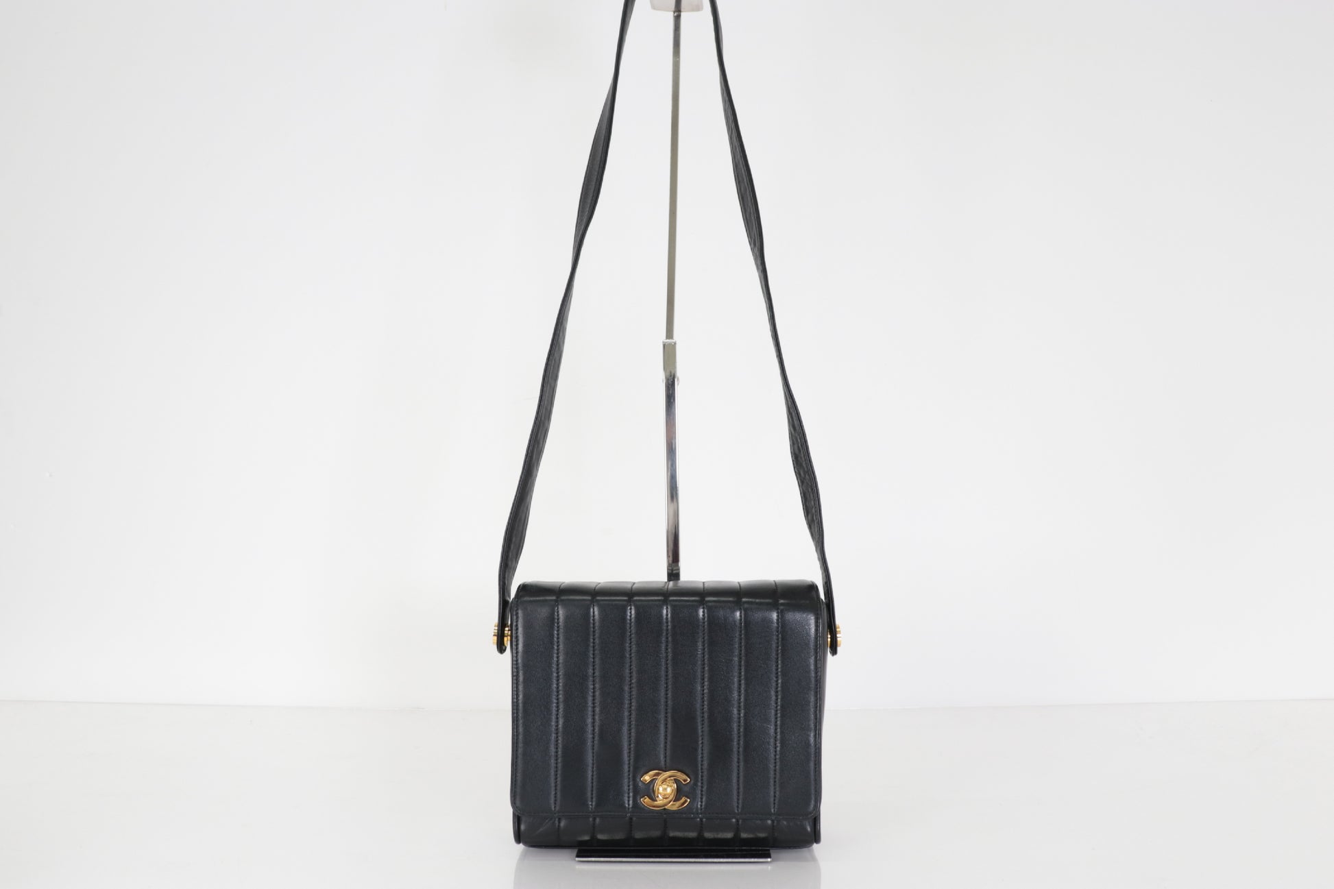 CHANEL Mademoiselle Lambskin Shoulder Bag with Mirror