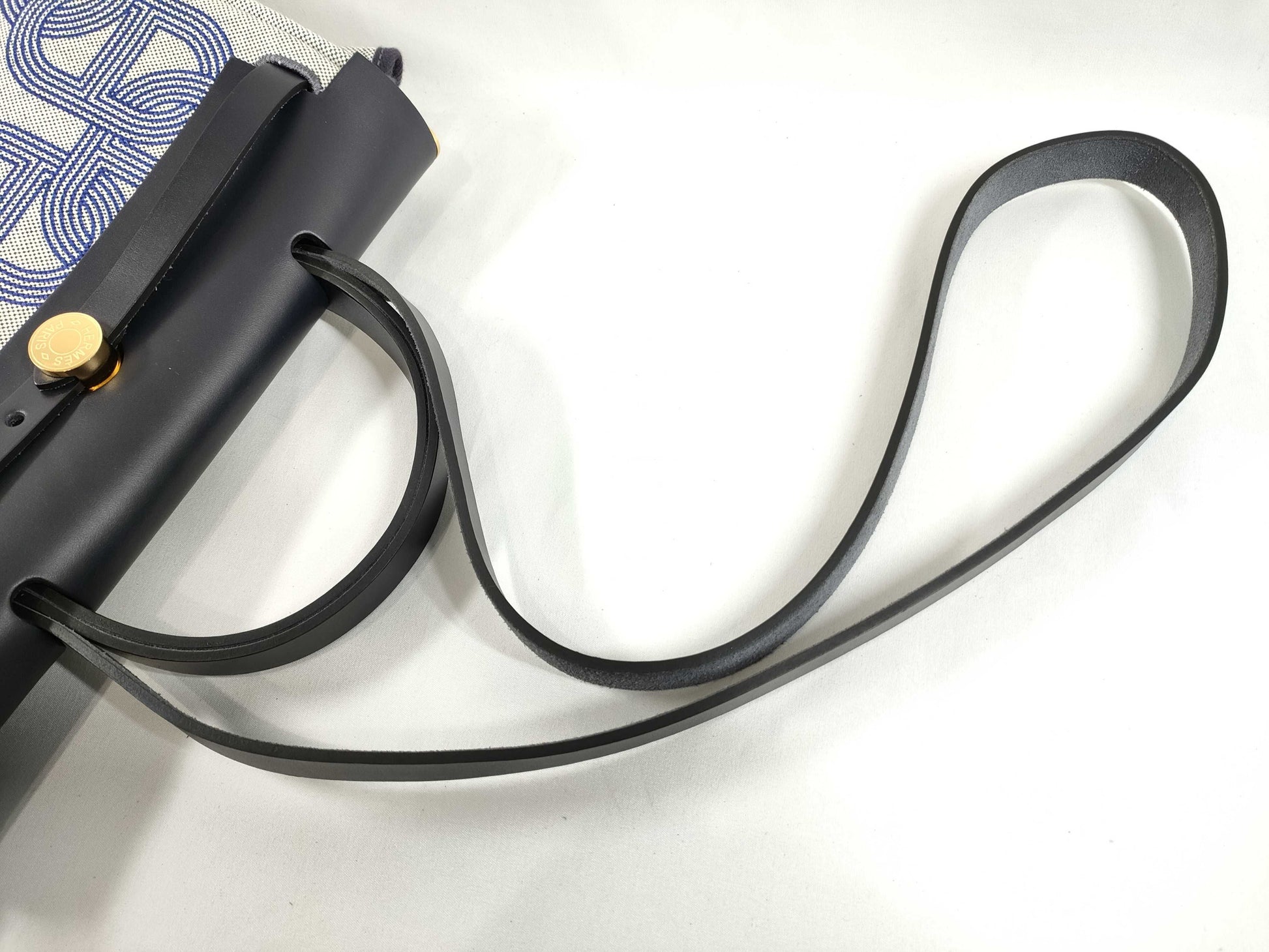 HERMES Airbag Zip PM, Light Gray/Navy, Toile H/Vache Hunter, U Stamp, Shoulder Bag