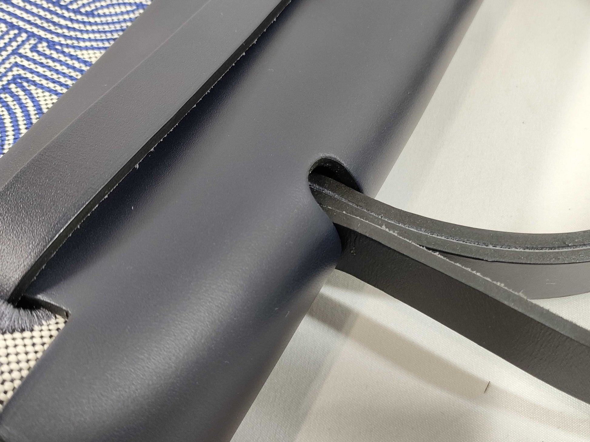 HERMES Airbag Zip PM, Light Gray/Navy, Toile H/Vache Hunter, U Stamp, Shoulder Bag