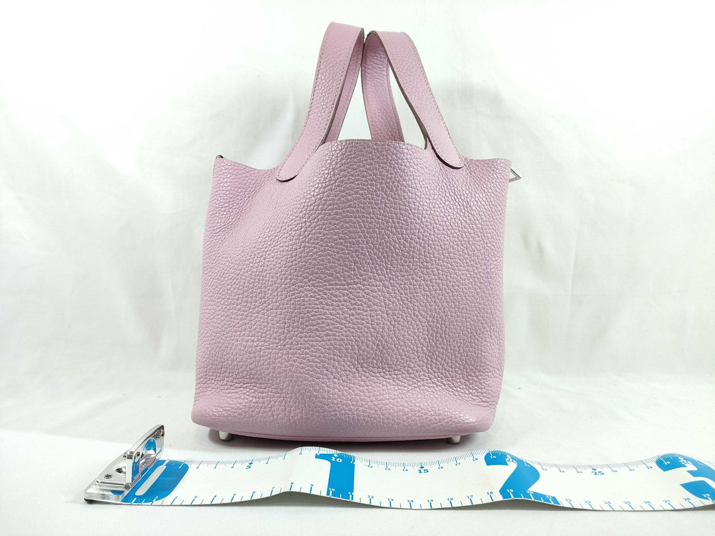 HERMES Picotin Lock PM Handbag in Mauve Sylvestre and Taurillon Clemence Leather with B Stamp