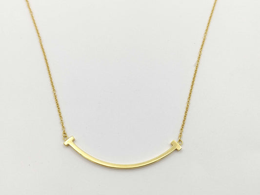 Tiffany & Co. T Smile Small Necklace in Yellow Gold and Au750, 3.0g 