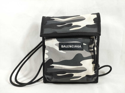 BALENCIAGA Explorer Nylon Shoulder Bag in Black