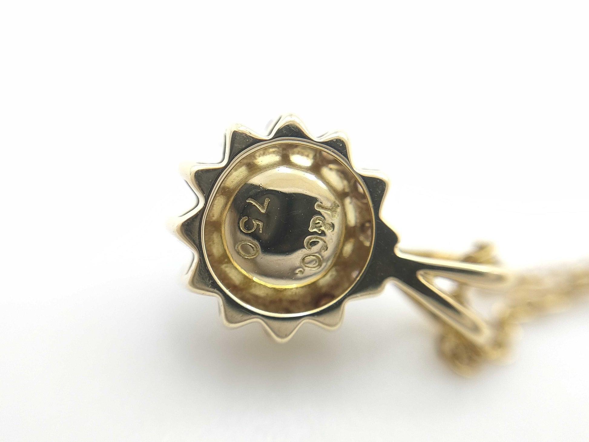 Tiffany & Co. Flower Sun Pearl Necklace, approx. 5.5mm diameter, diamond, 750 yellow gold, 3.0g 