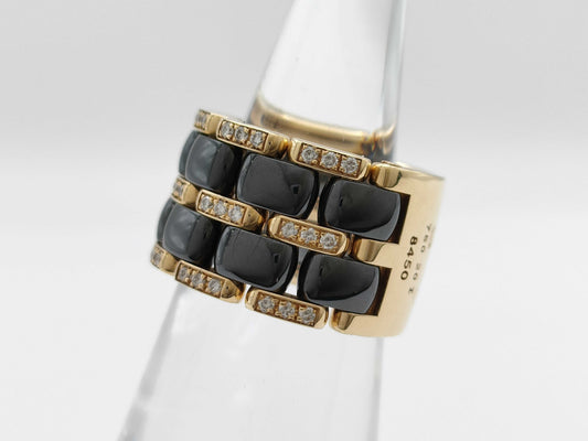 CHANEL Ultra Wide #T49 Ceramic Diamond 750 16.5g Ring 