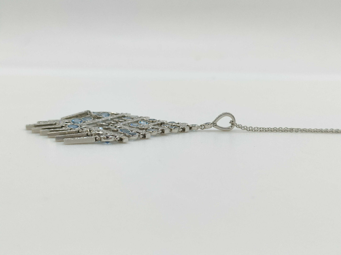 Tiffany & Co. Chandelier Necklace with Aquamarine and Diamonds, PT950, 14.1g 