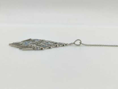 Tiffany & Co. Chandelier Necklace with Aquamarine and Diamonds, PT950, 14.1g 