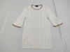 CHANEL Camellia 3/4 Sleeve Knit Cotton White #42 Tops
