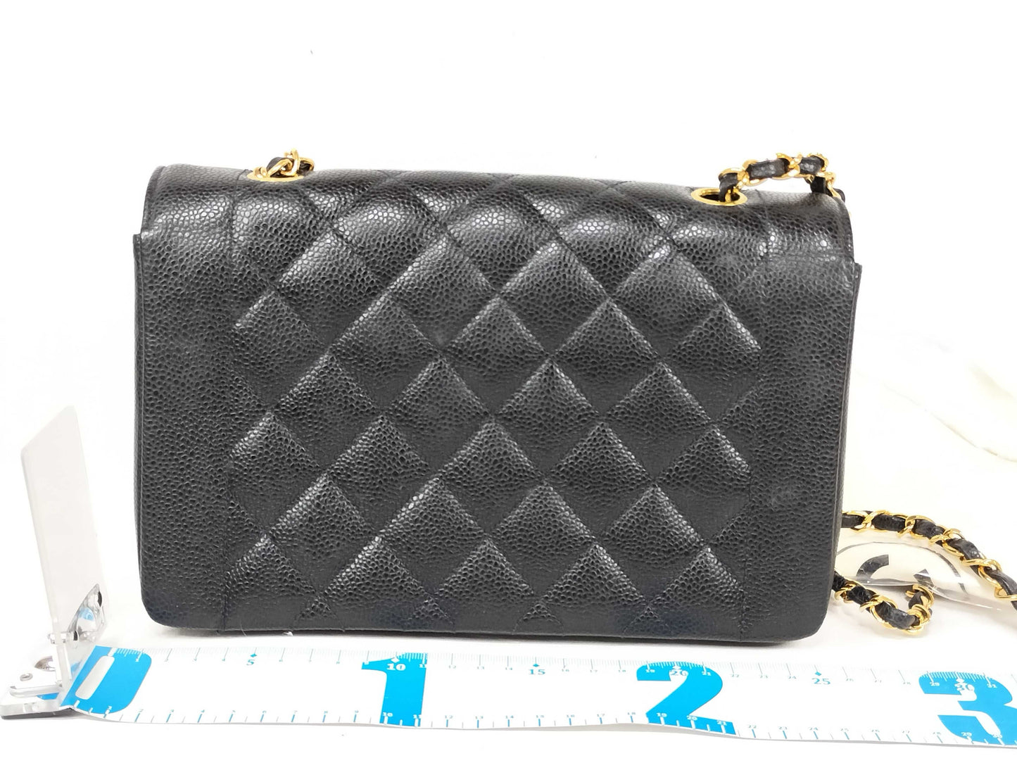 CHANEL Matelasse Diana Caviar Leather Shoulder Bag in Black