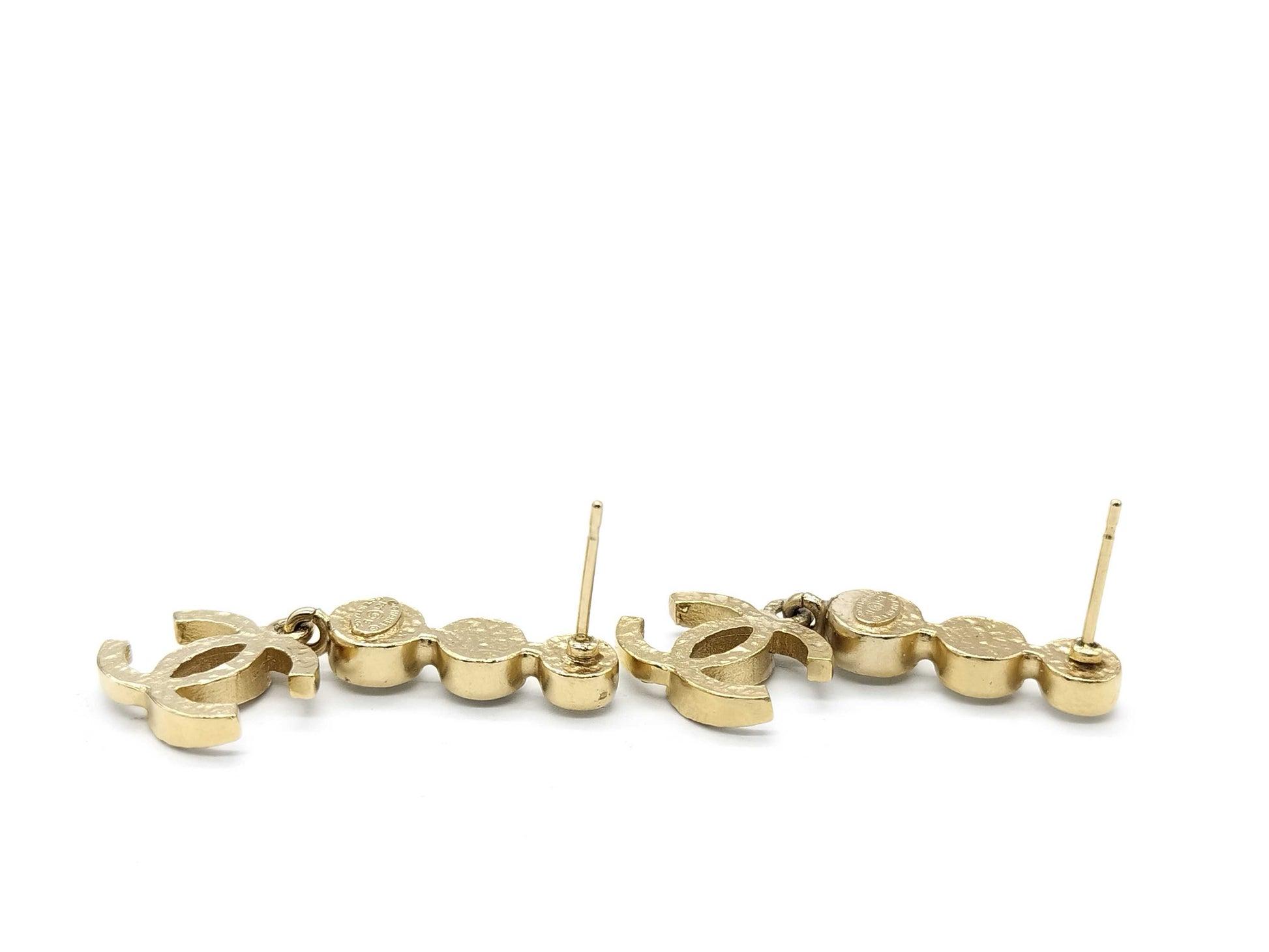 CHANEL Coco Mark Chanel Rhinestone Coco Mark Swing Earrings