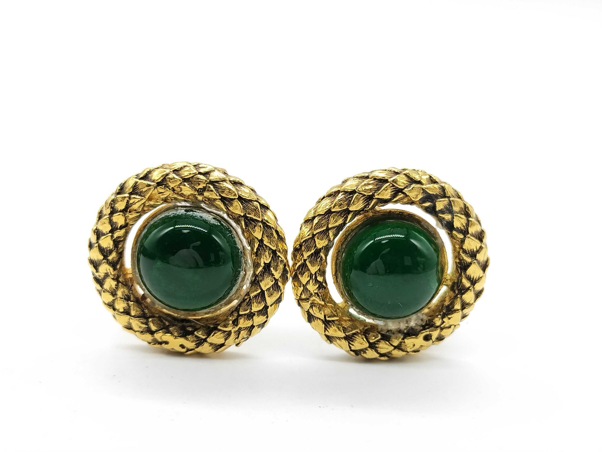 CHANEL Gripoix Color Stone Earrings