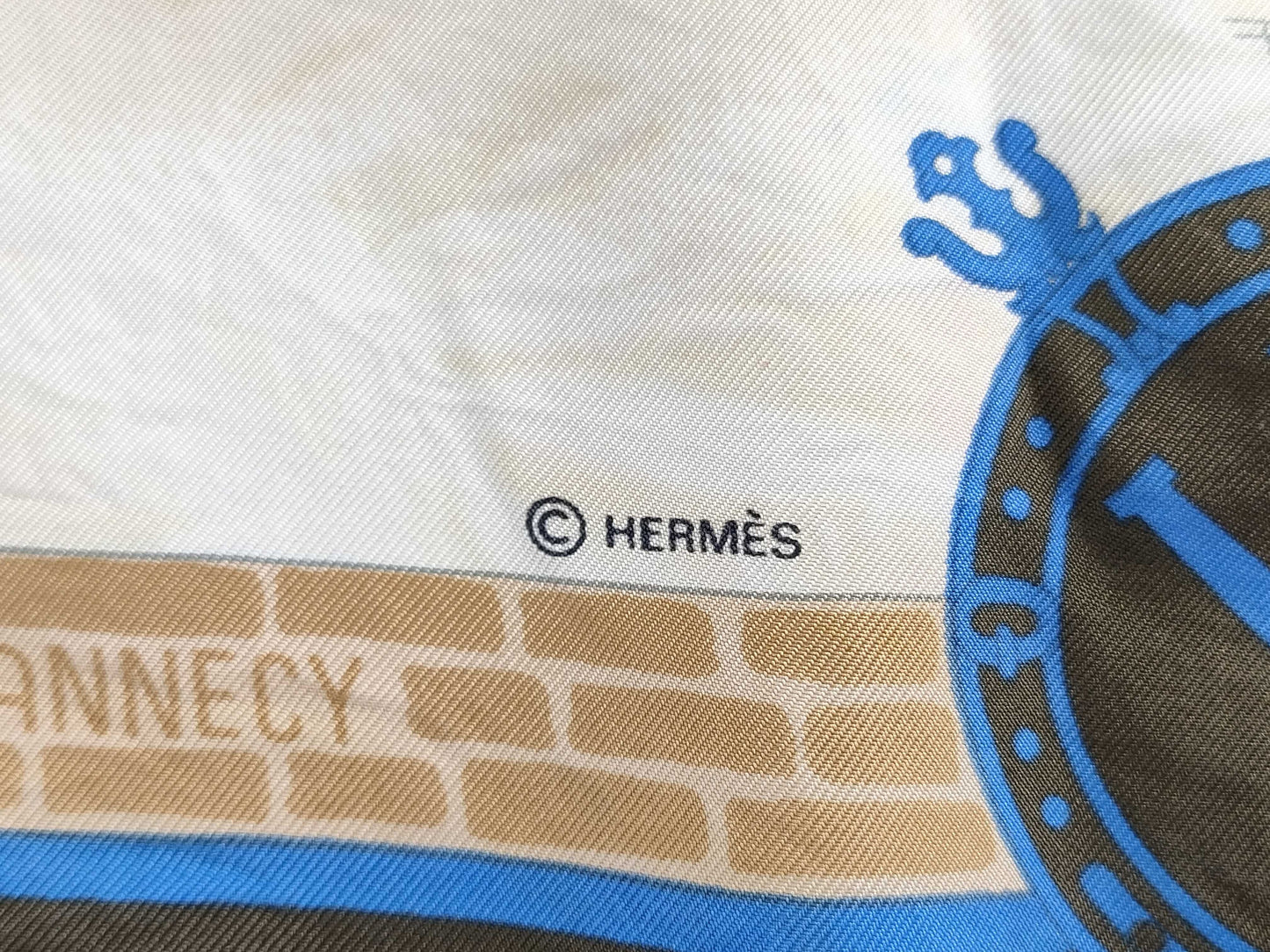 HERMES Carre 90 Silk Scarf Brown Scarf