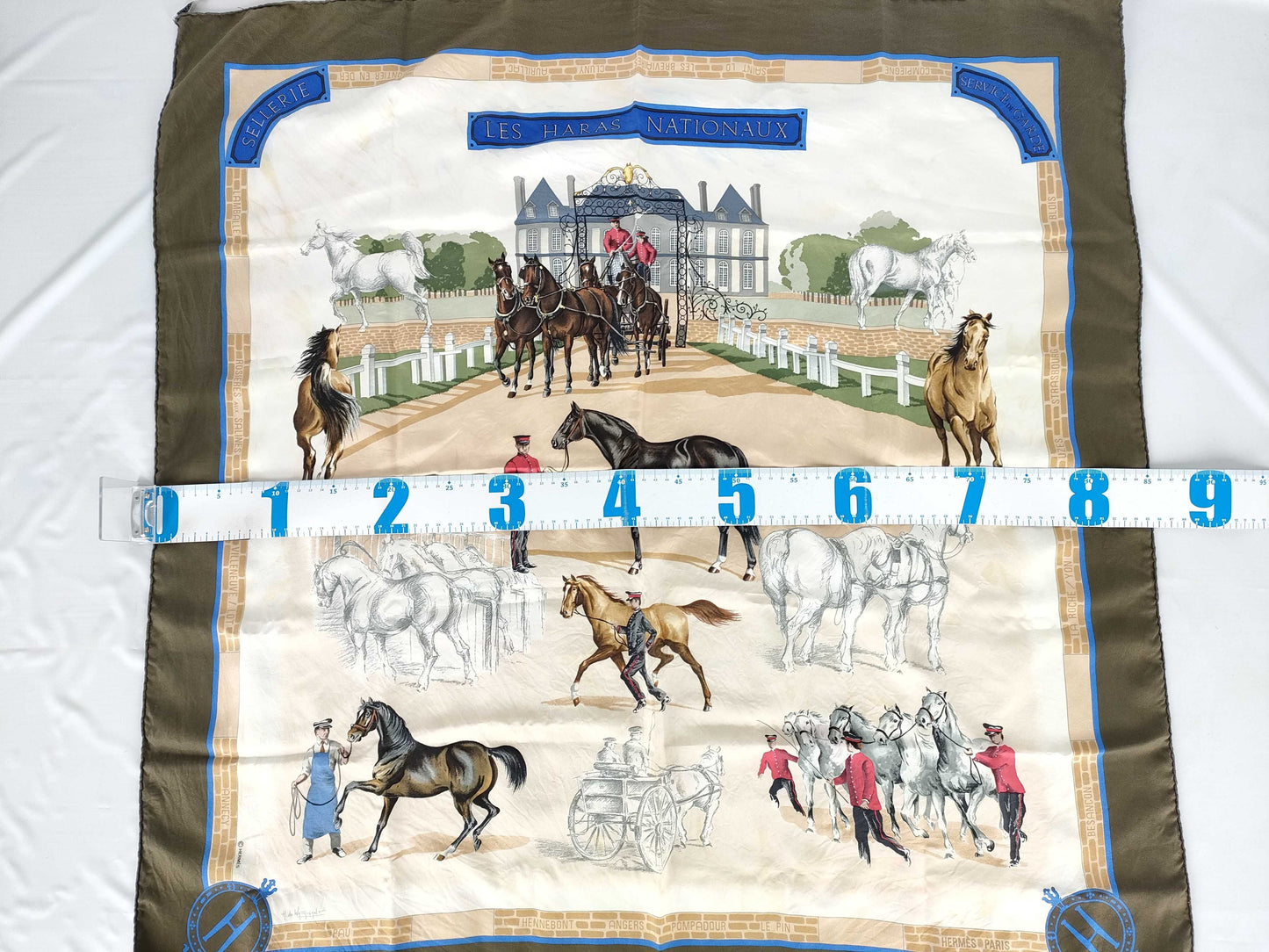 HERMES Carre 90 Silk Scarf Brown Scarf