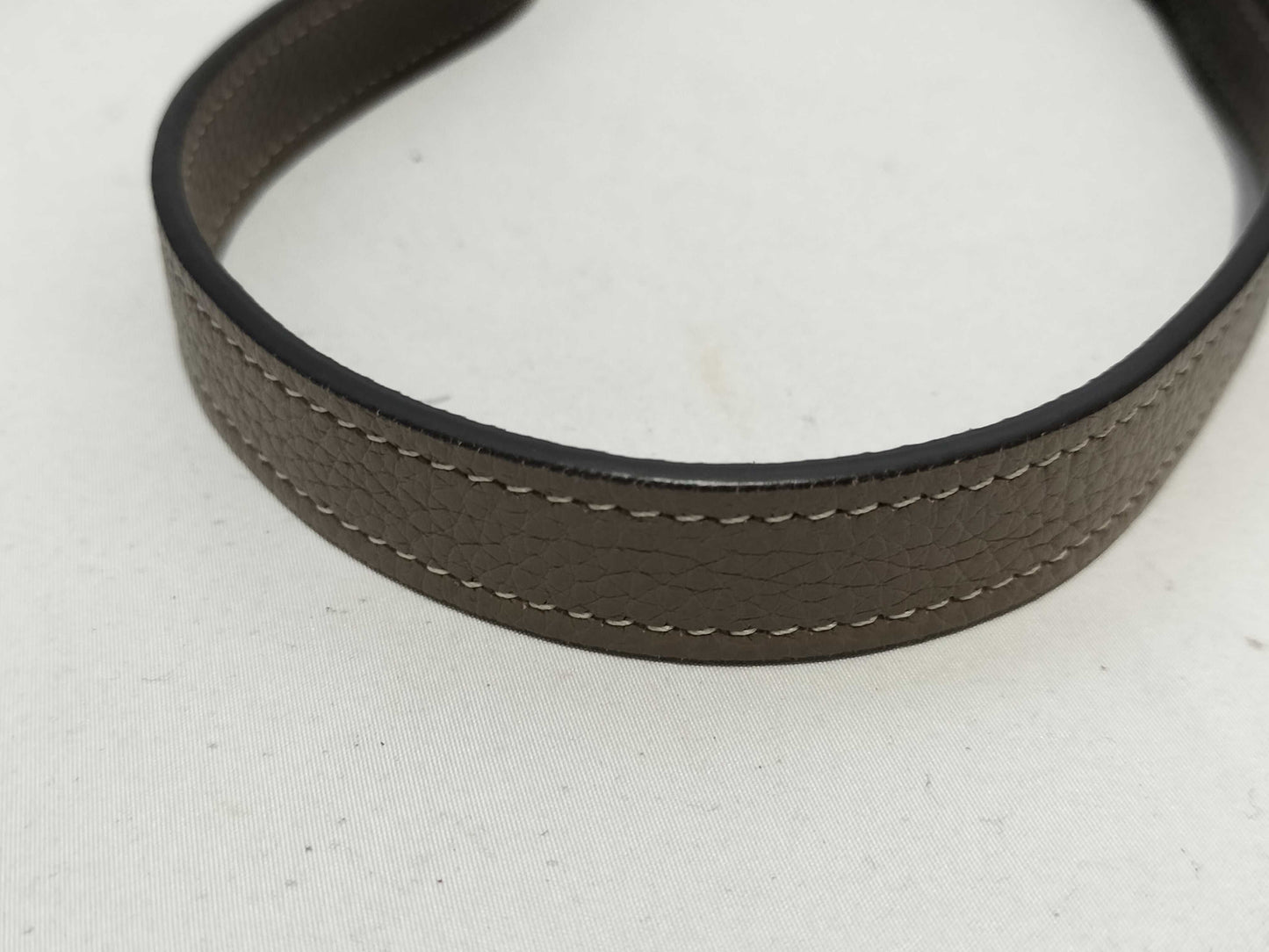 CELINE Drummed Calfskin Fragrance Nano Shopper Leather 2-Way Handbag in Greige with Silver Hardware and Dust Bag. Includes Shoulder Strap.