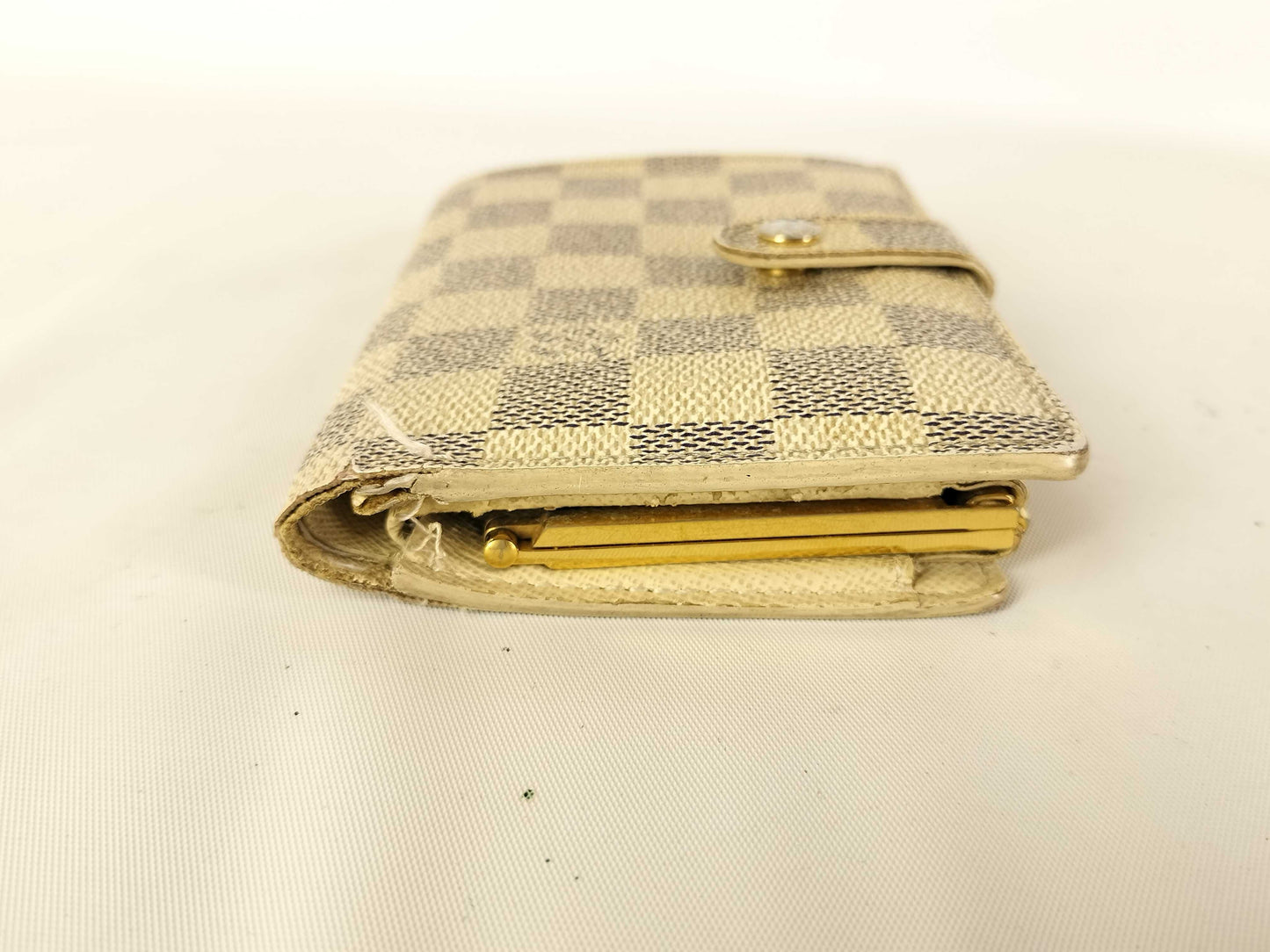 LOUIS VUITTON Damier Azur Louis Vuitton Wallet Damier Beige Portefeuille Viennois Wallet