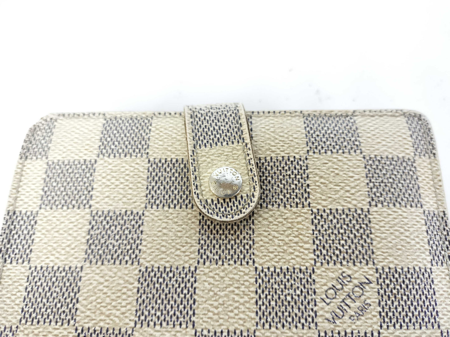 LOUIS VUITTON Damier Azur Louis Vuitton Wallet Damier Beige Portefeuille Viennois Wallet