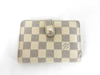 LOUIS VUITTON Damier Azur Louis Vuitton Wallet Damier Beige Portefeuille Viennois Wallet