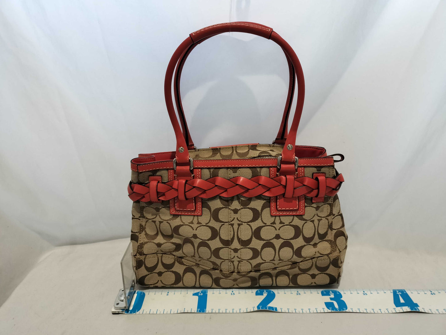 COACH Signature Coach Tote Bag Signature Orange 13065 Handbag