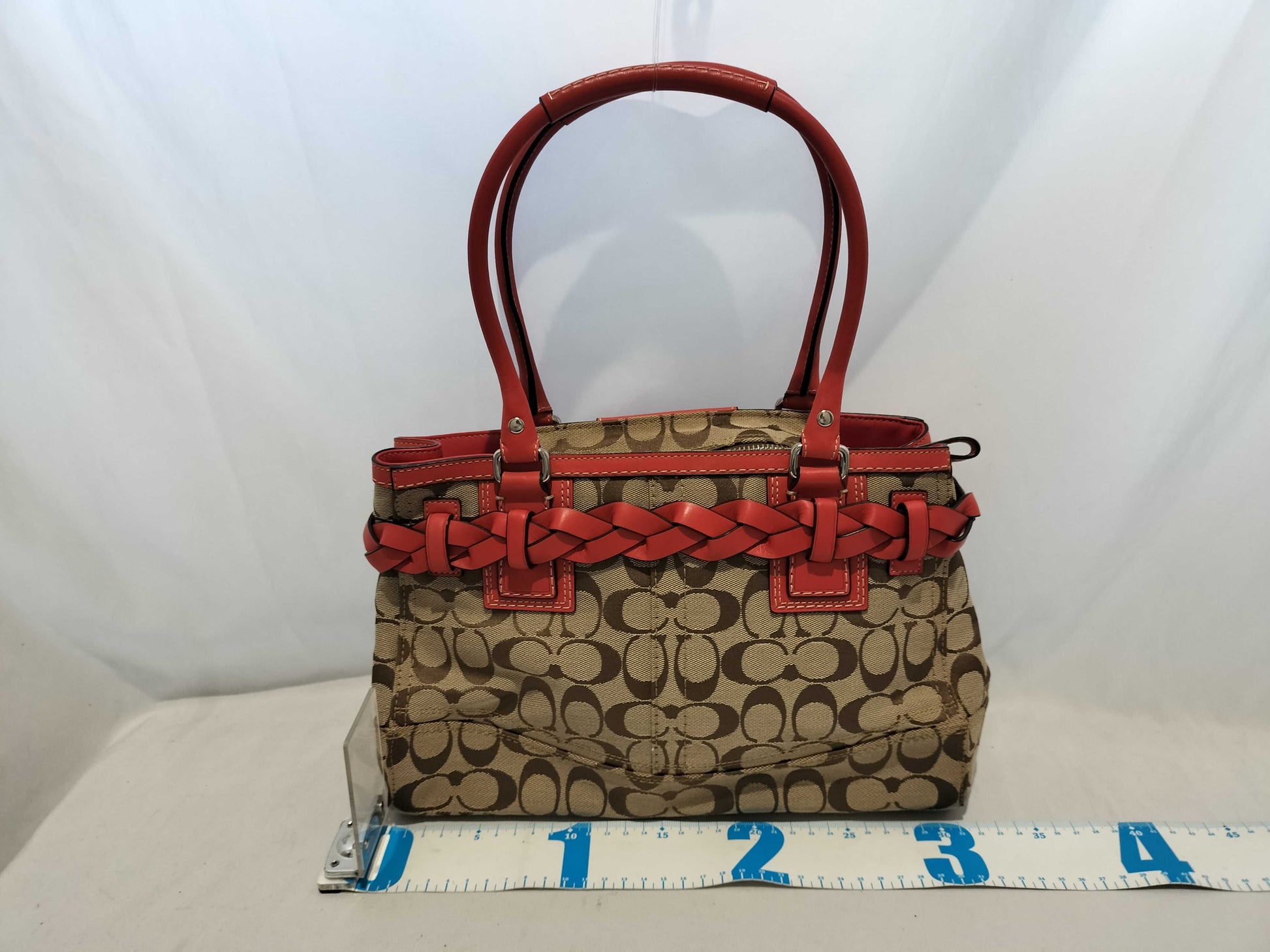 COACH Signature Coach Tote Bag Signature Orange 13065 Handbag