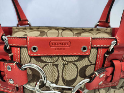 COACH Signature Coach Tote Bag Signature Orange 13065 Handbag
