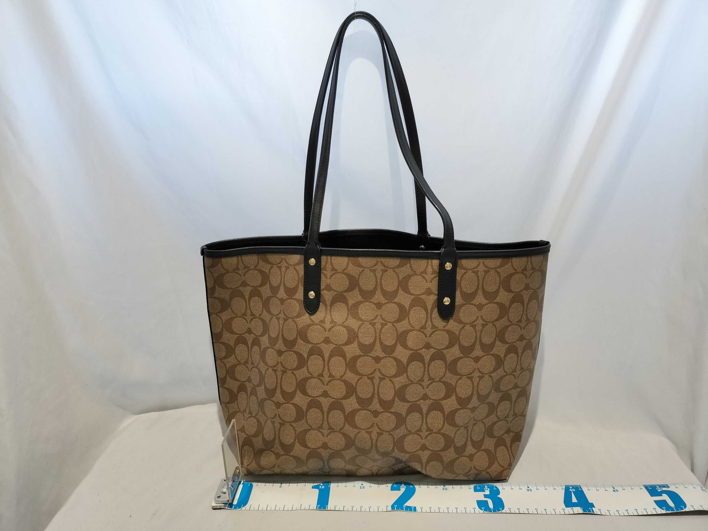 COACH Signature Coach Tote Bag Gummy Bear Signature Brown Reversible 76651 Tote Bag