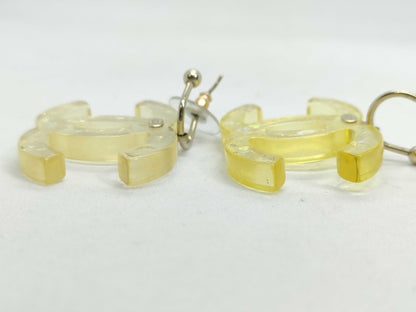 CHANEL Coco Mark Clear Earrings 06P Earrings