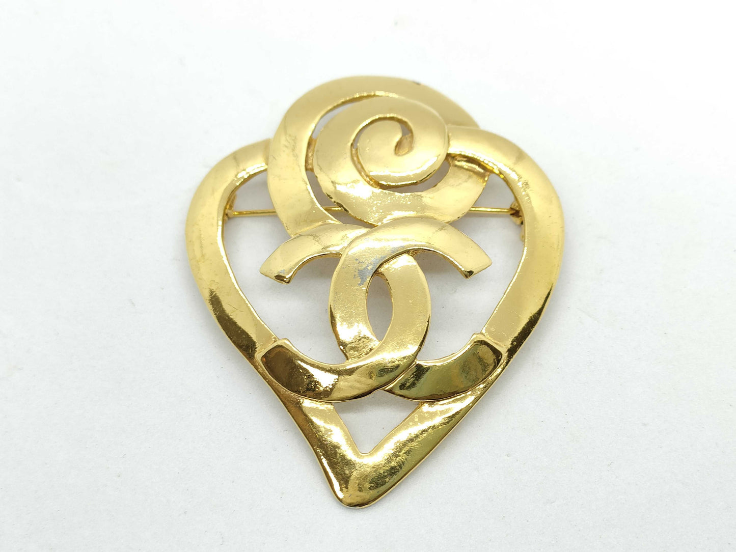 CHANEL Coco Mark Heart Brooch 95P Brooch