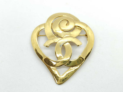 CHANEL Coco Mark Heart Brooch 95P Brooch