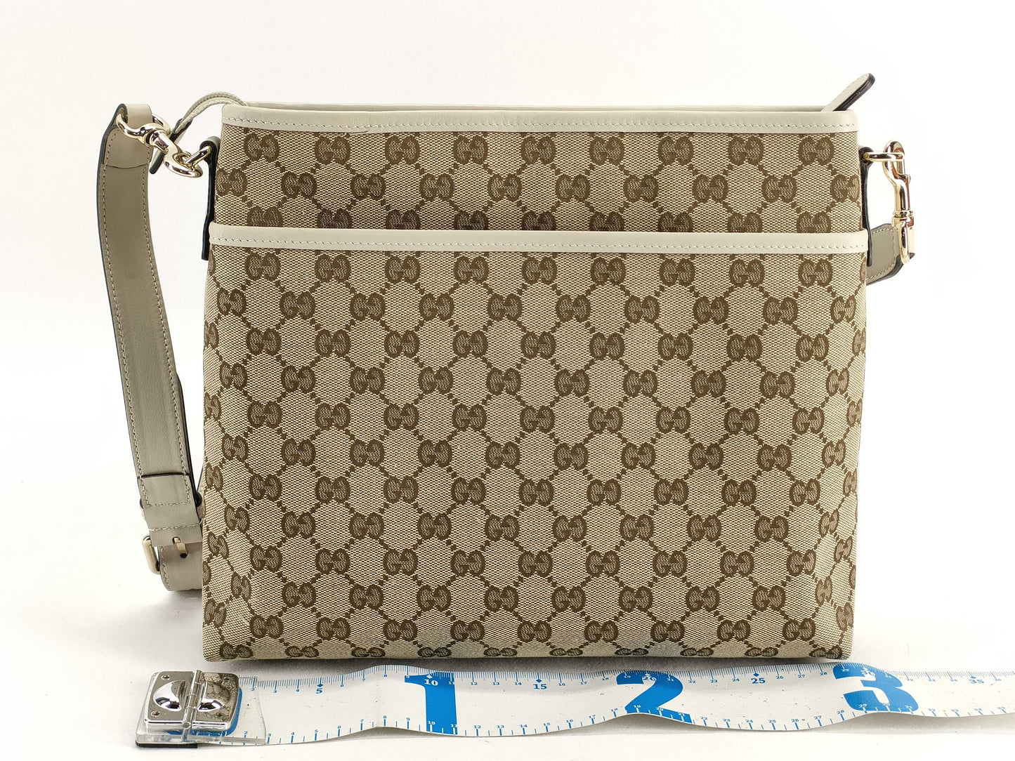 GUCCI GG Canvas 388924 GG Canvas Shoulder Bag Canvas x Leather Beige Ivory Shoulder Bag