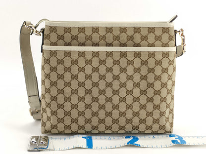 GUCCI GG Canvas 388924 GG Canvas Shoulder Bag Canvas x Leather Beige Ivory Shoulder Bag