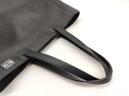 LOEWE Leather East West Anagram Tote Bag in Black