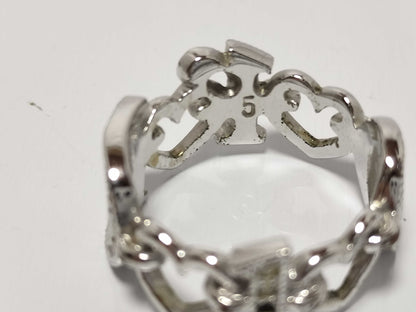 Dior Rhinestone Ring Logo Heart with Box and Dust Bag