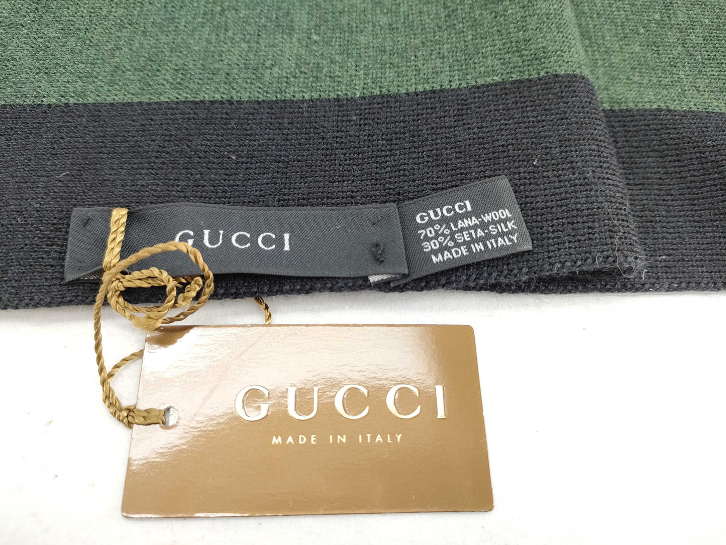GUCCI 206086 Wool x Silk Sherry Line Scarf with Box