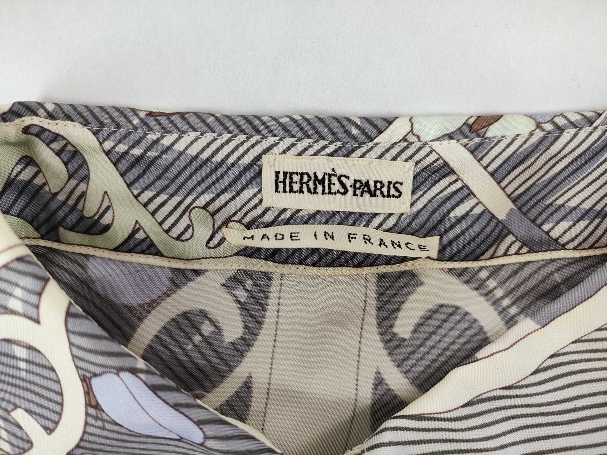 HERMES Silk All-Over Print Shirt Size: 40 Shirt