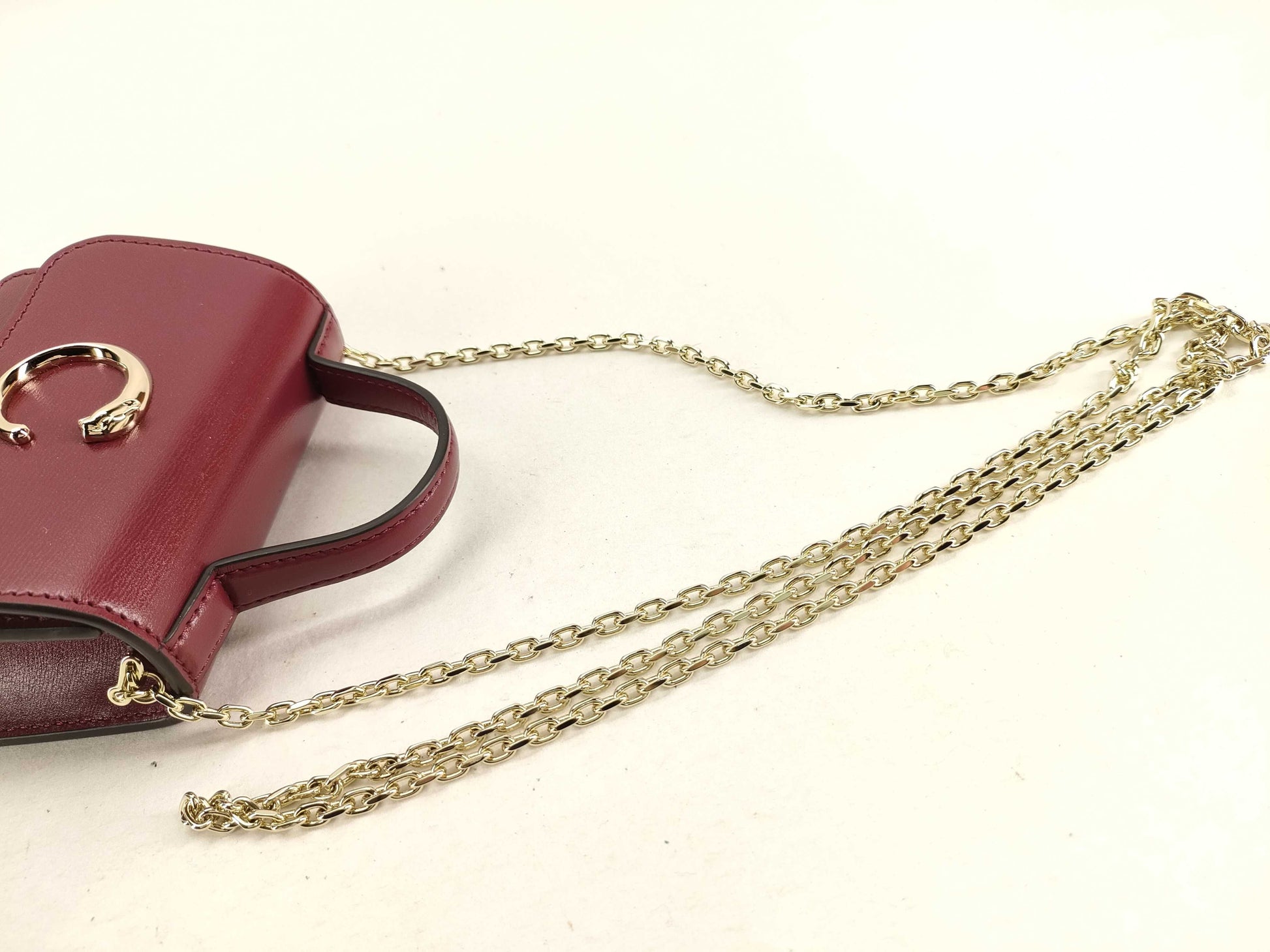 Cartier L3002222 Leather Panthère de Cartier Top Handle Bag, Micro, Cherry Red, with Box, Shoulder Bag