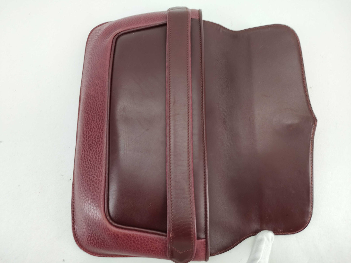 Cartier Must Leather Clutch Bag, Bordeaux, with Dust Bag