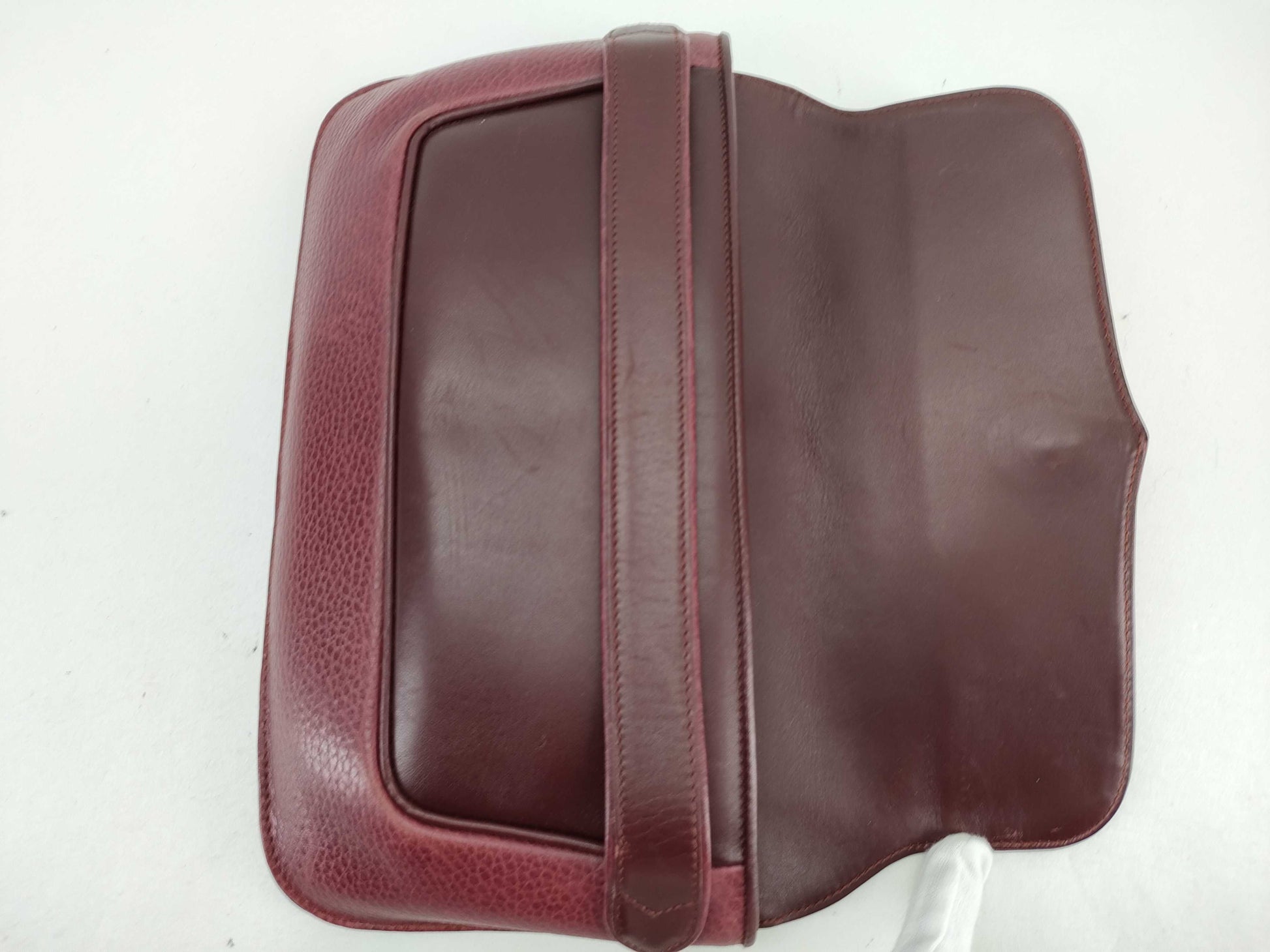 Cartier Must Leather Clutch Bag, Bordeaux, with Dust Bag