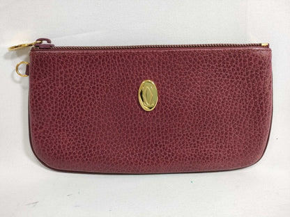 Cartier Must Must Line Leather Pouch Bordeaux Pouch