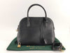 HIGH-CLASS Leather Handbag in Black with Strap, Cloche, Cadena, Two Keys, and Dust Bag