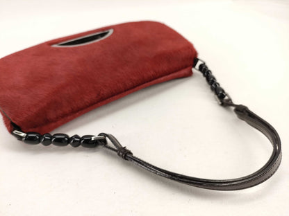 Dior Harako x Leather Maris Pearl Shoulder Bag Red with Dust Bag