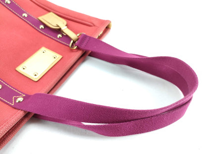 LOUIS VUITTON Antigua M40034 Antigua Caba MM Rouge Tote Bag with Name Tag