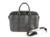 COACH Signature F54803 Signature Briefcase, 2-Way Business Bag, Leather, PVC, Black, with Strap