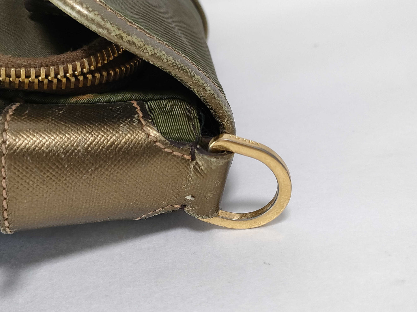 PRADA Nylon Prada Nylon Shoulder Bag Khaki Shoulder Bag