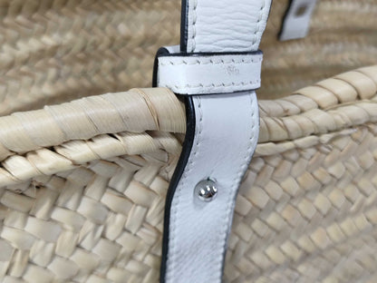 LOEWE Basket Small Handbag Raffia x Leather Handbag