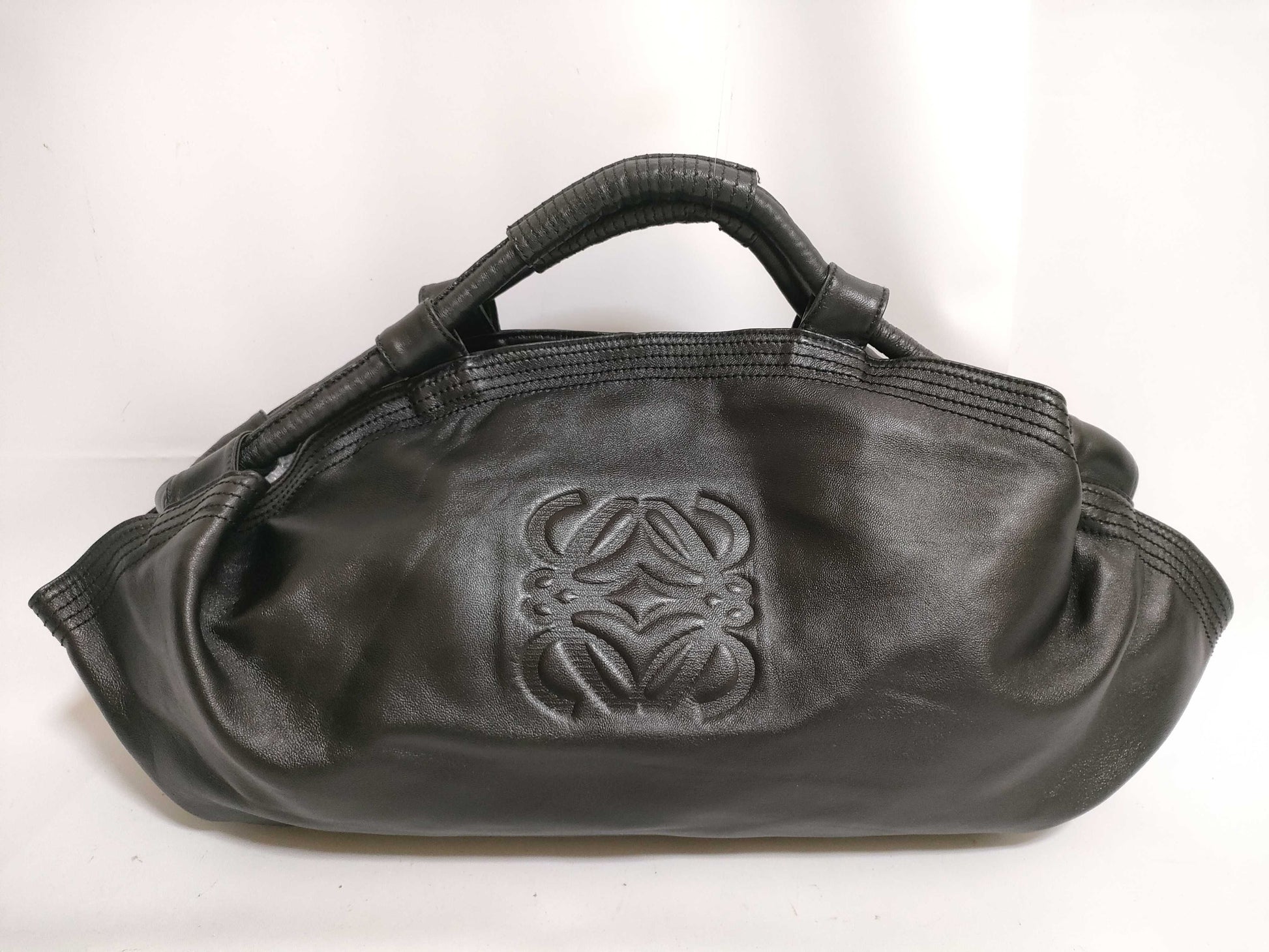 LOEWE Leather Anagram Handbag Black