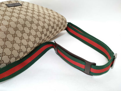 GUCCI GG Canvas Sherry Double Pocket Shoulder Bag
